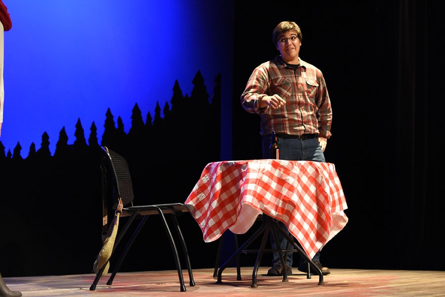 Junior Luis Mejia performs in the play Almost Maine. 