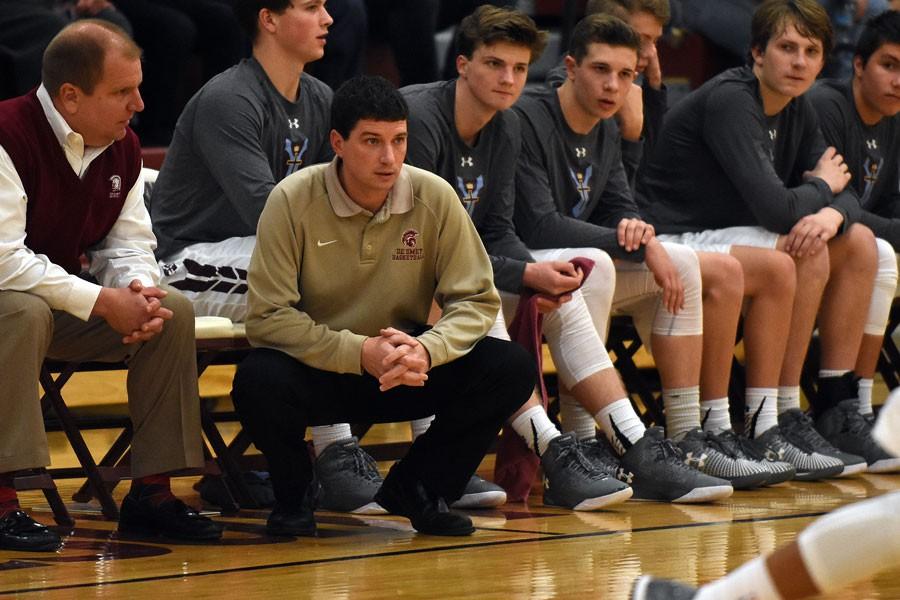 Kevin Poelker monitors game action against Parkway North Dec. 8. Poelker stepped down as head coach March 18 after 8 seasons.