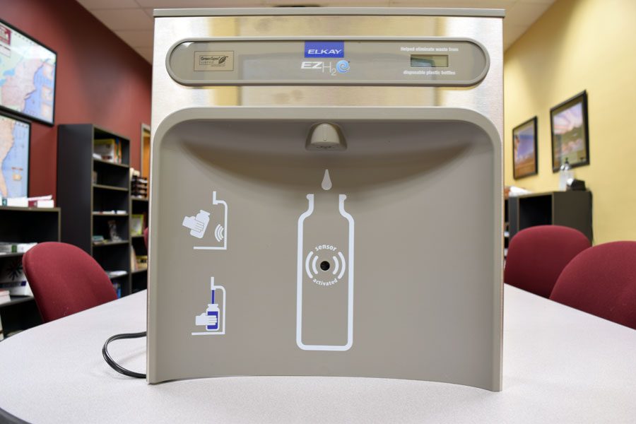 The new water fountains will be attached with a corresponding water bottle filler.  