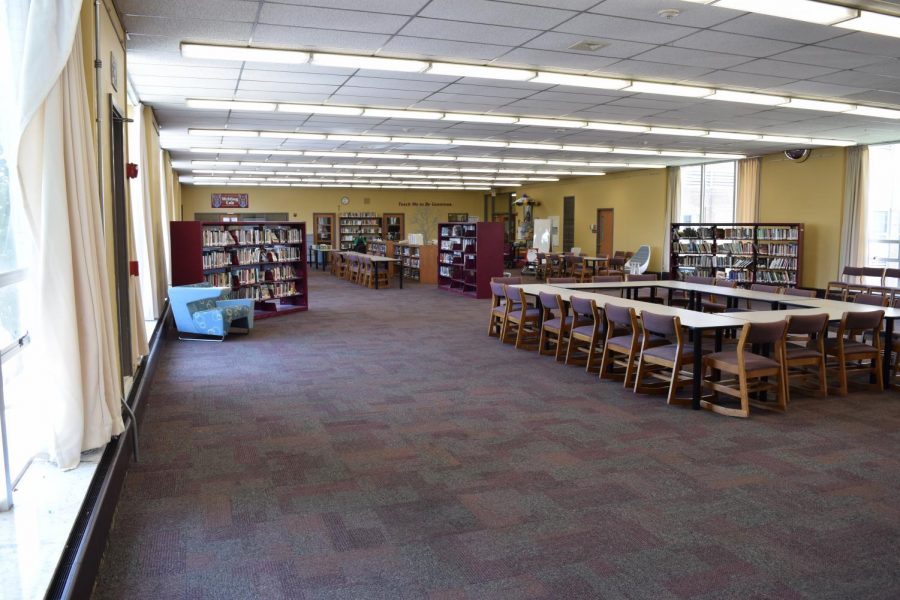 Picture of the library before the work was done to install the new Innovation Center