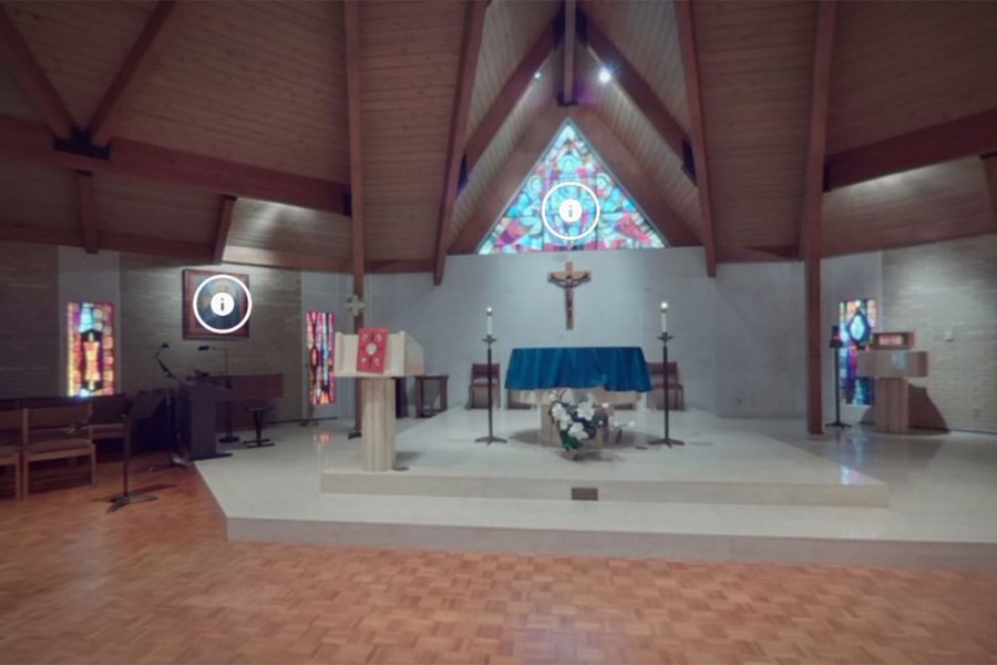 360° camera view of the Boian Chapel. Click on the story to see more views of campus.