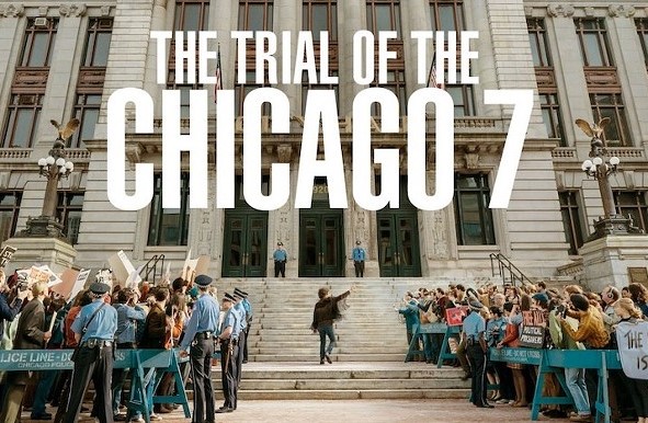 The Trial of the Chicago 7 is a movie based on a true story that takes place in the late 60’s during a trial of seven people who were accused of conspiracy inciting a riot.