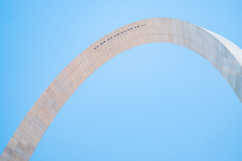 The Gateway Arch is a prominent figure in the St. Louis skyline.