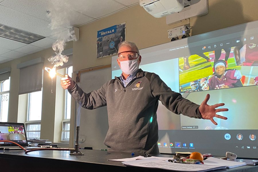 Chemistry teacher Jim Walsh has spent the past 41 years having fun in the classroom while teaching his students about science.