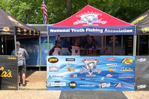 Mitch Geiser 23 and Danny Swallow 24 weigh in their fish at the National Youth Fishing Association (NYFA) qualifying tournament at Table Rock Lake May 7. They finished 6th.