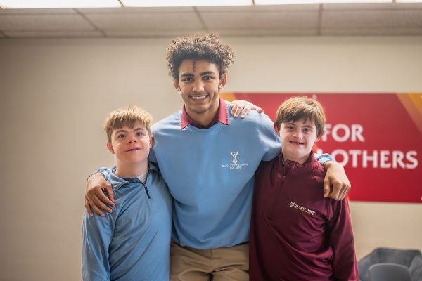 Peter Marvin 27, Jaren Jackson 24, and Aiden Hadican 27 participate in the Inclusion Program with help from the One Classroom program supported by the Annual Catholic Appeal.
