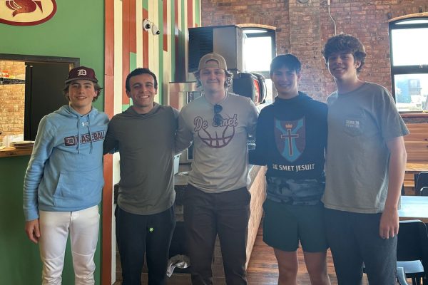 Members of the newspaper staff went on a five-hour adventure to try all of the best sandwiches St. Louis has to offer. Hank Hardage 26, Luke Koenig 24, Will Timmons 24 Liam Mahfood-Thurman 26, and Andrew Dolan 26.