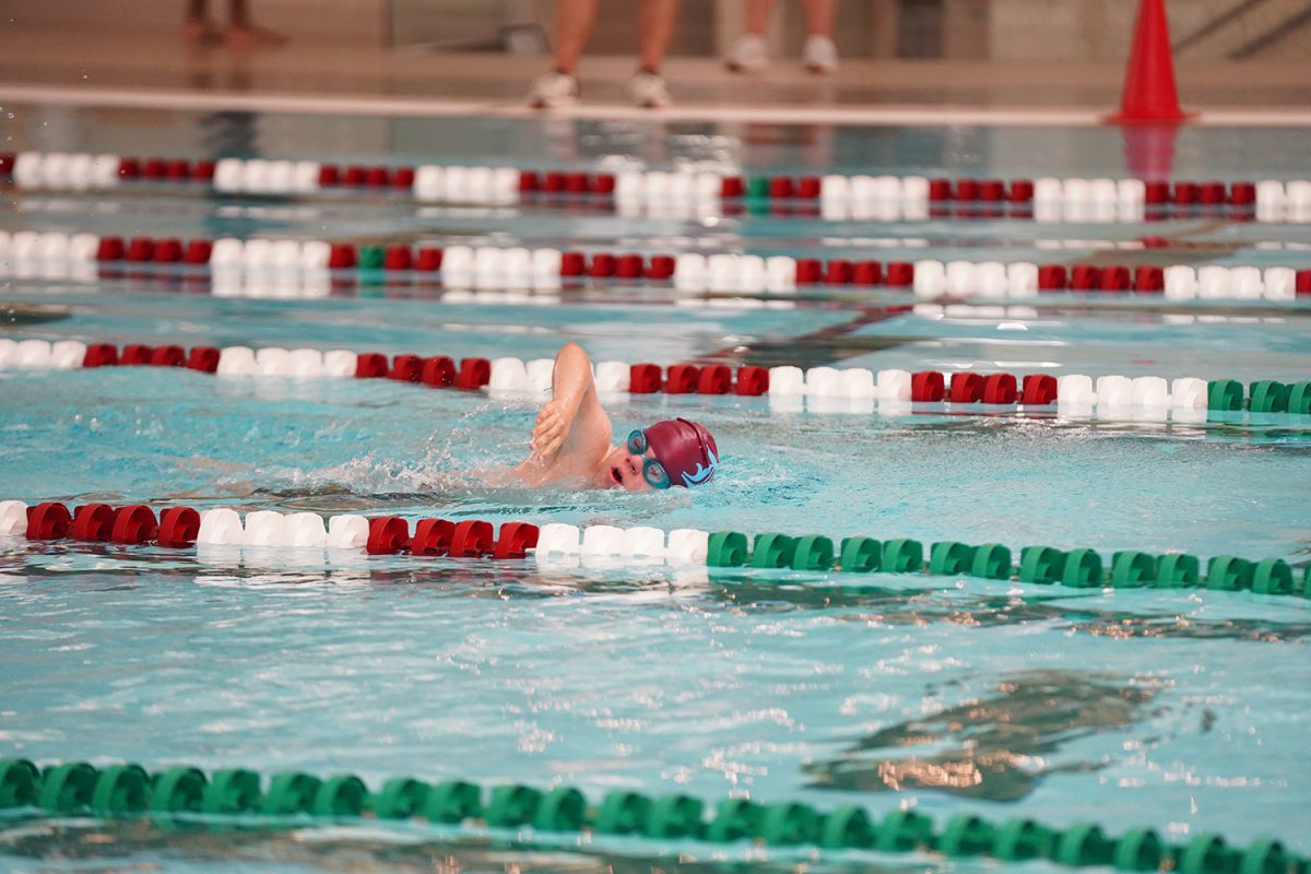 Peter Marvin '27 swims freestyle on September 18th, 2024 vs MICDS. 