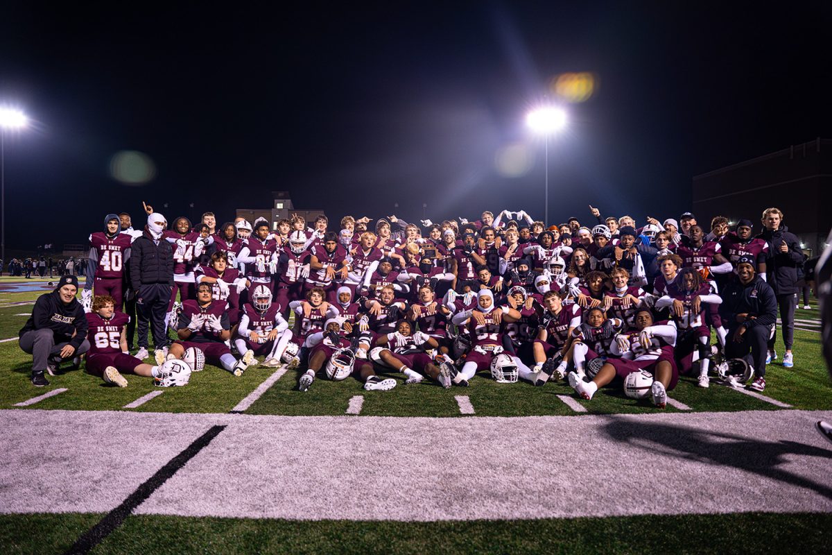 The football team after their win against SLUH 35-0 on Friday November 15th, 2024.