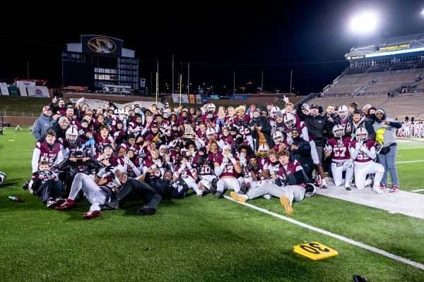 Football Spartans after their win over Nixa for the state championship at Mizzou on Friday December 6, 2024. 