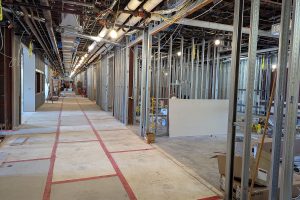 First floor under renovation for the preparation of the middle school.