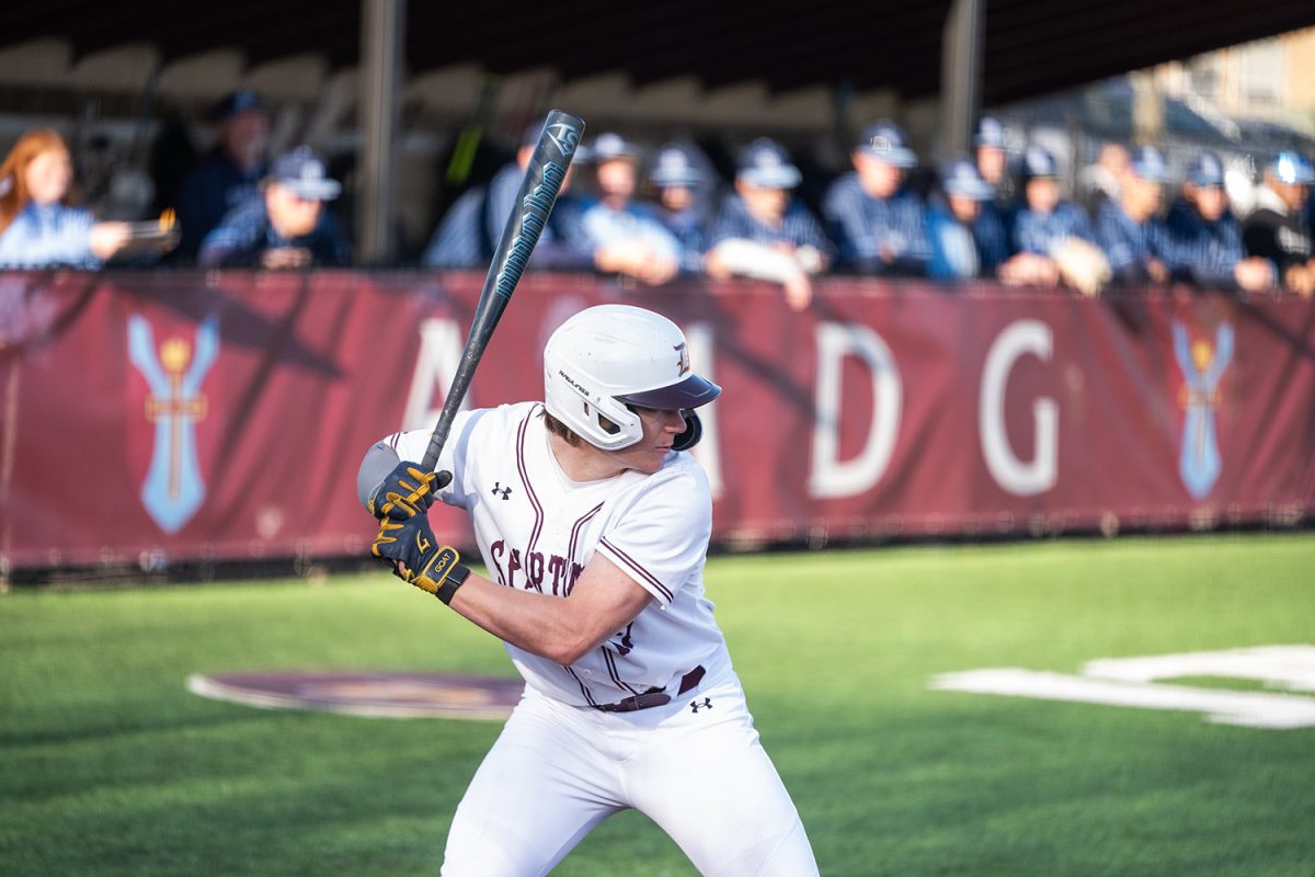 Charles Wortham ('25) at bat on Monday, March 31, vs. St. Dominic.