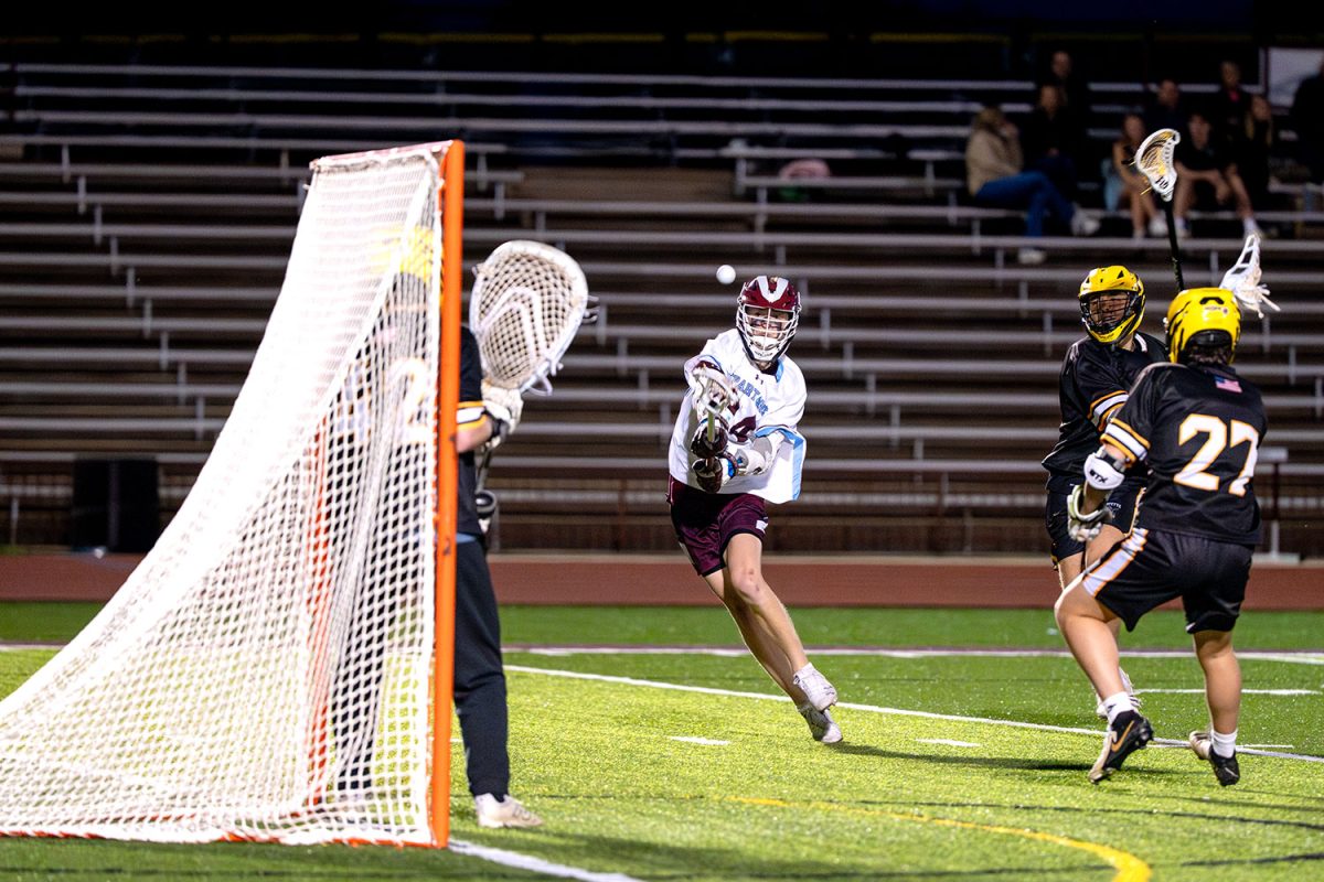 De Smet attacker shoots on goal against Lafayette on April 23rd, 2025.
