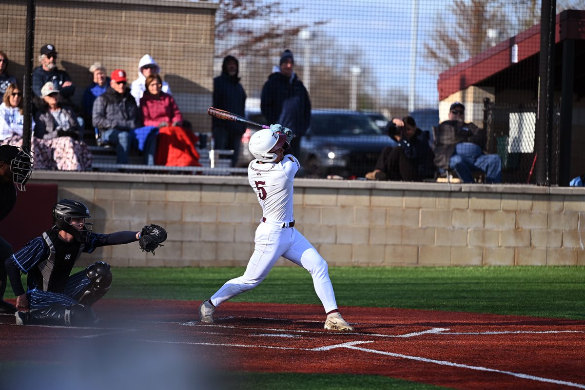 Michael Schmidt ('25) at bat on Monday, March 31, vs. St. Dominic.


