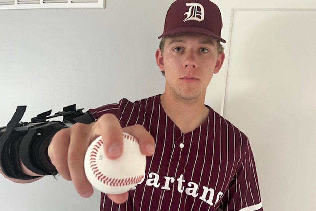 Syl Tournier '25 got one last at bat before his high school baseball career was shut down due to arm surgery. Photo courtesy of Syl Tournier.
