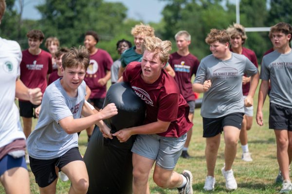 Beckett Waller 29' and Patrick McClure 29'  power trough to the finish line at freshman odyssey for the class of 2029.