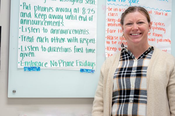 Freshman homeroom teacher Megan Eisenhower began practicing "No Phone Friday" in room 215 to encourage more connection and brotherhood.